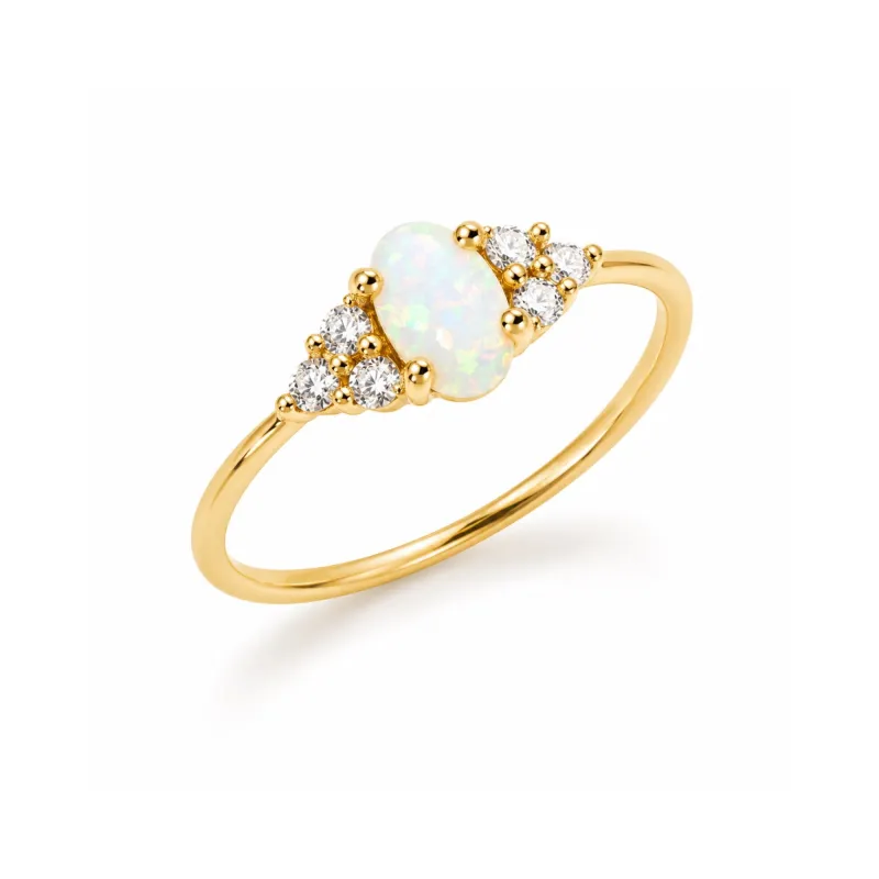 Gold Plated Sterling Silver Opal Ring made by Spero London