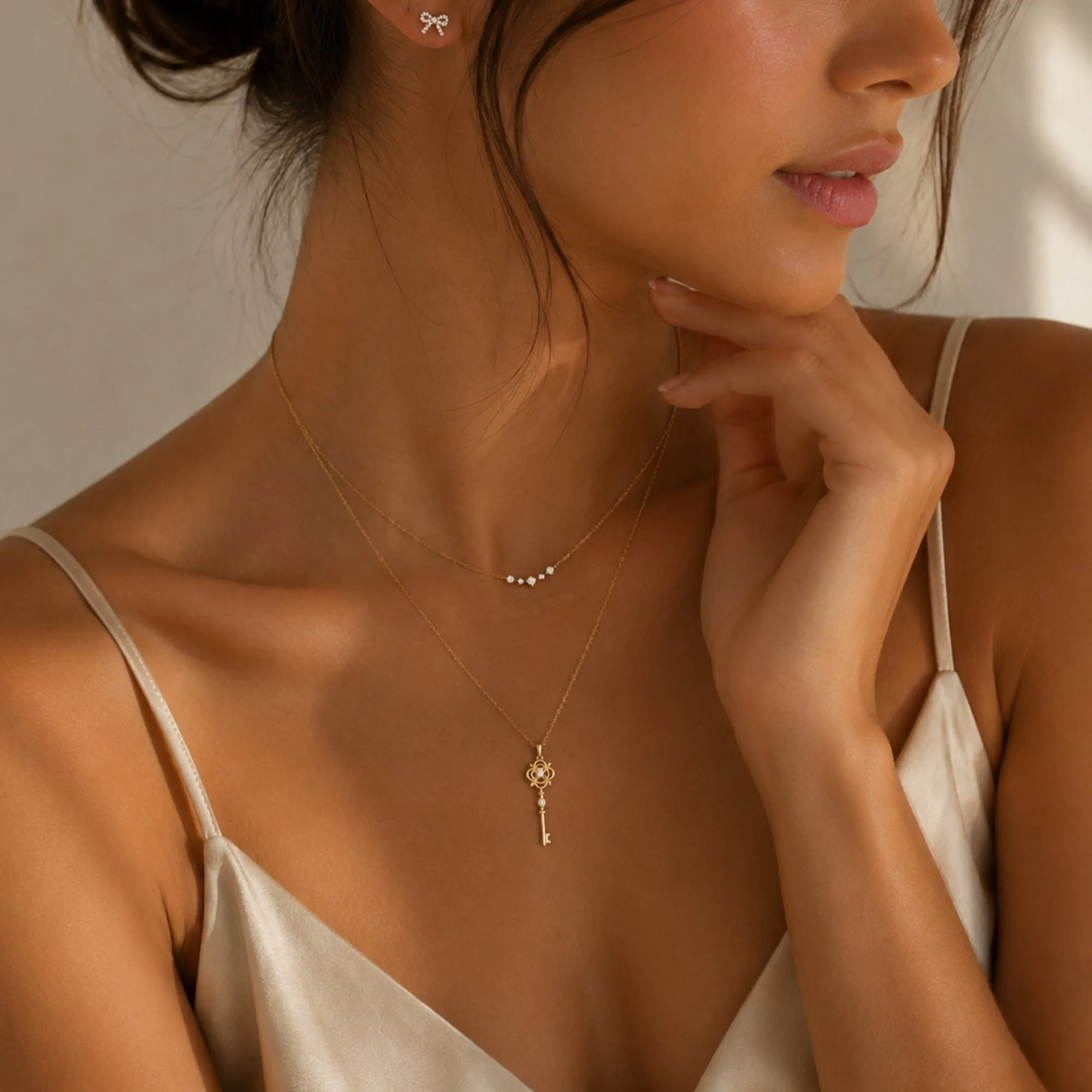 Sterling Silver Ancient Key Necklace sold by Spero London product image thumbnail 2