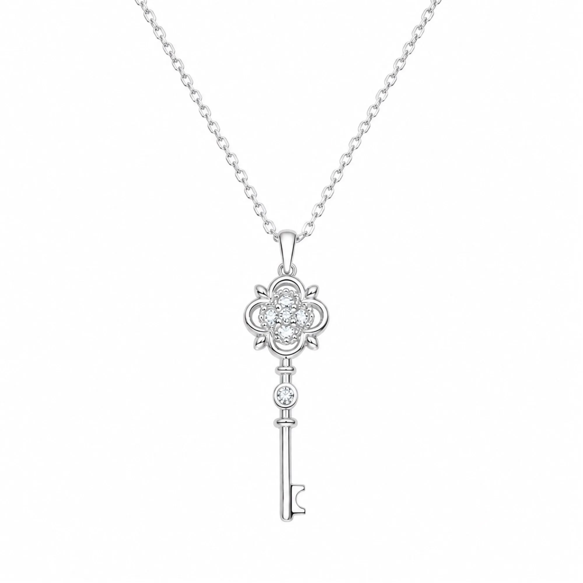 Sterling Silver Ancient Key Necklace sold by Spero London product image thumbnail 4