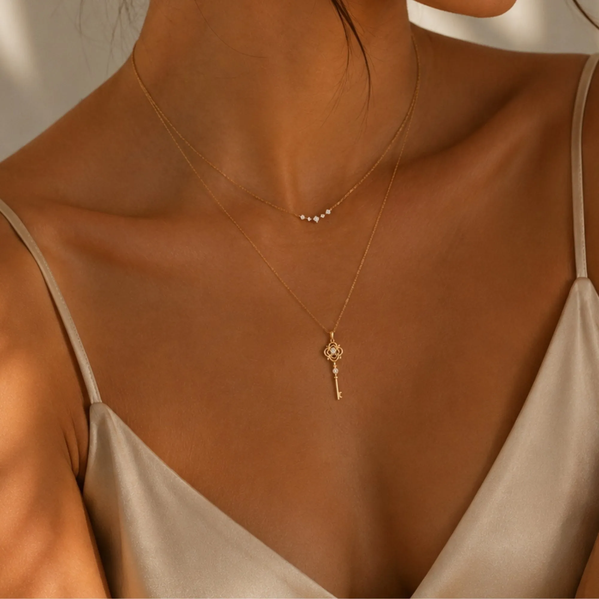 Sterling Silver Ancient Key Necklace sold by Spero London product image thumbnail 3