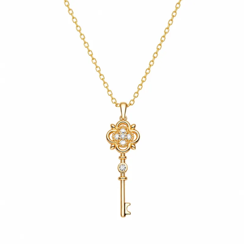 Sterling Silver Ancient Key Necklace made by Spero London