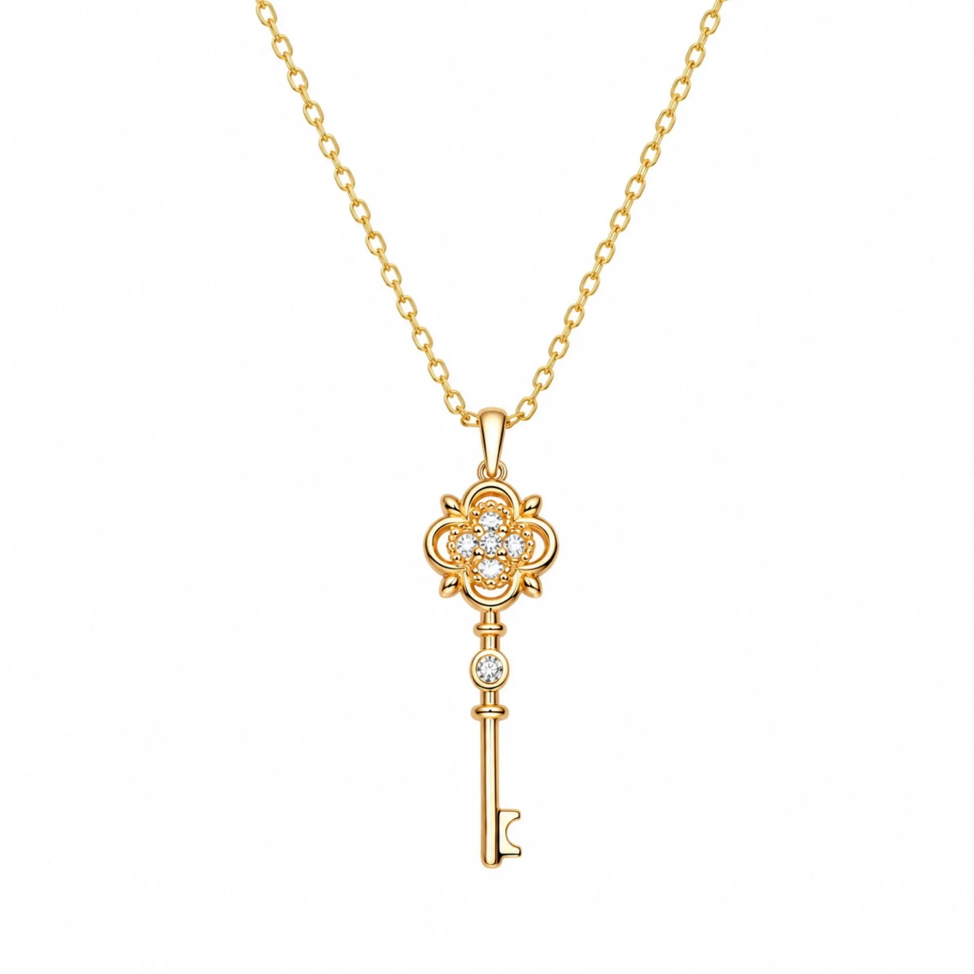 Sterling Silver Ancient Key Necklace sold by Spero London