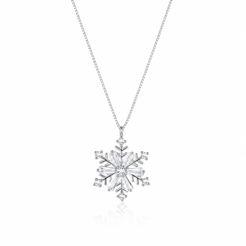 Sterling Silver Snowflake Necklace made by Spero London