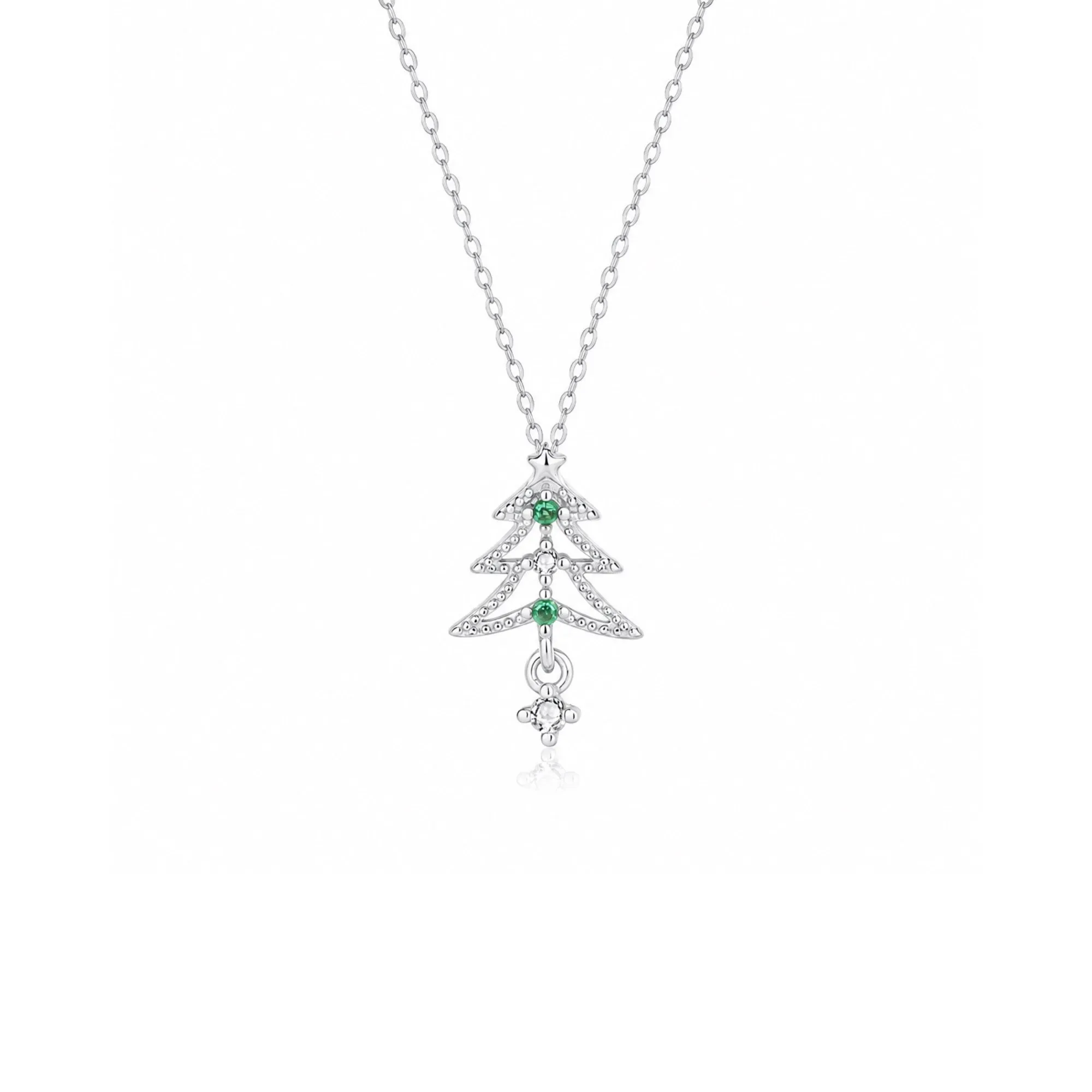 Sterling Silver Christmas Tree Pendant Necklace sold by Spero London product image thumbnail 4