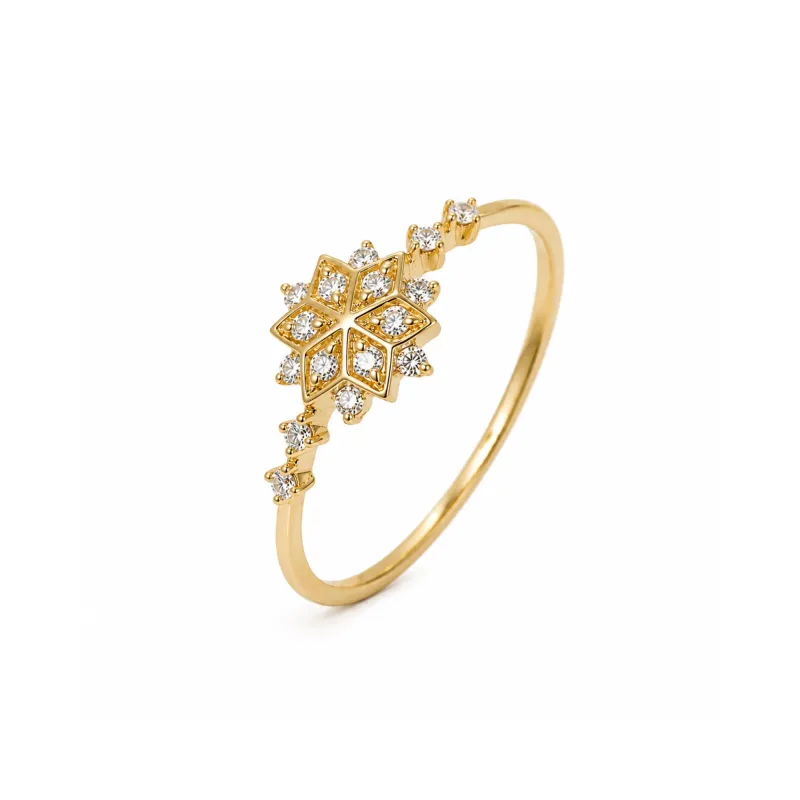Sterling Silver Snowflake Ring made by Spero London