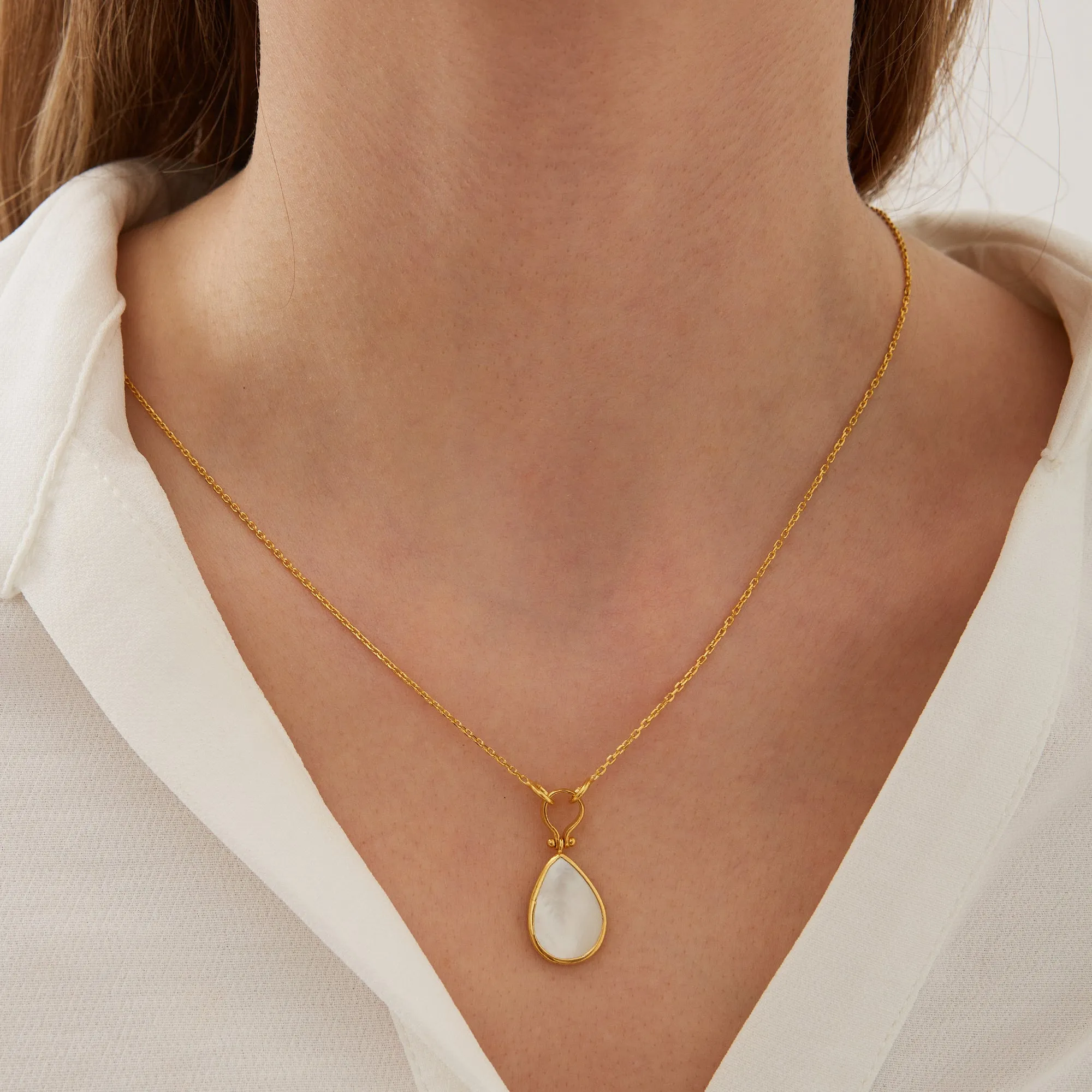 Mother of Pearl Necklace in Sterling Silver sold by Spero London product image thumbnail 2