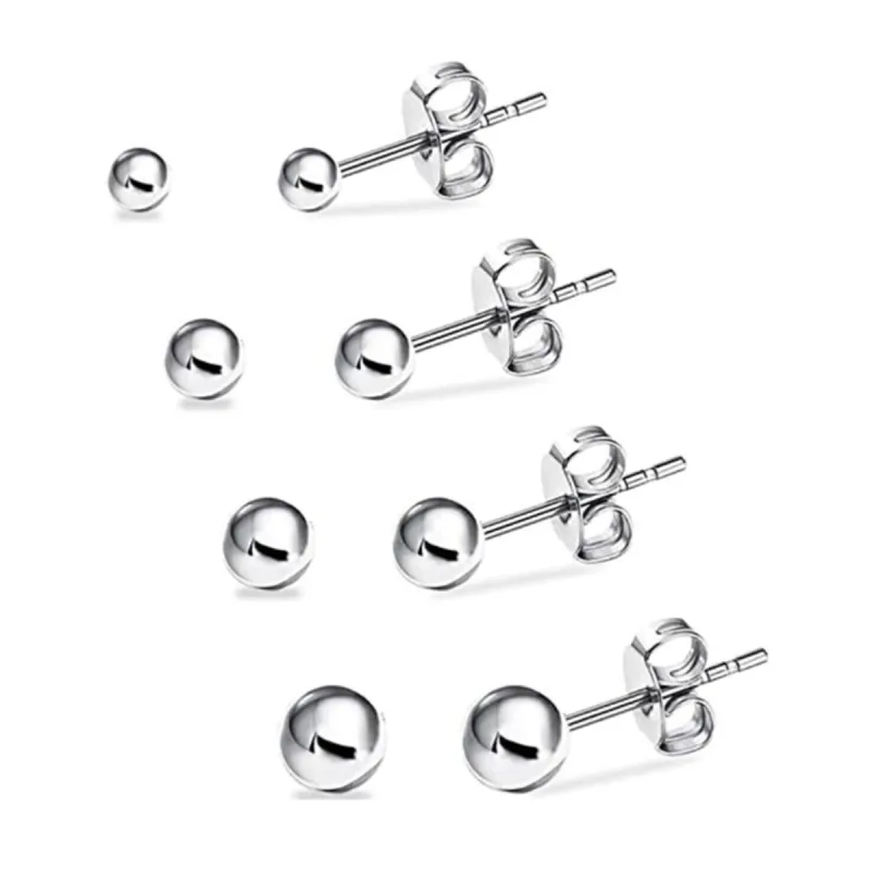 Sterling Silver Ball Stud Earring Set sold by Spero London