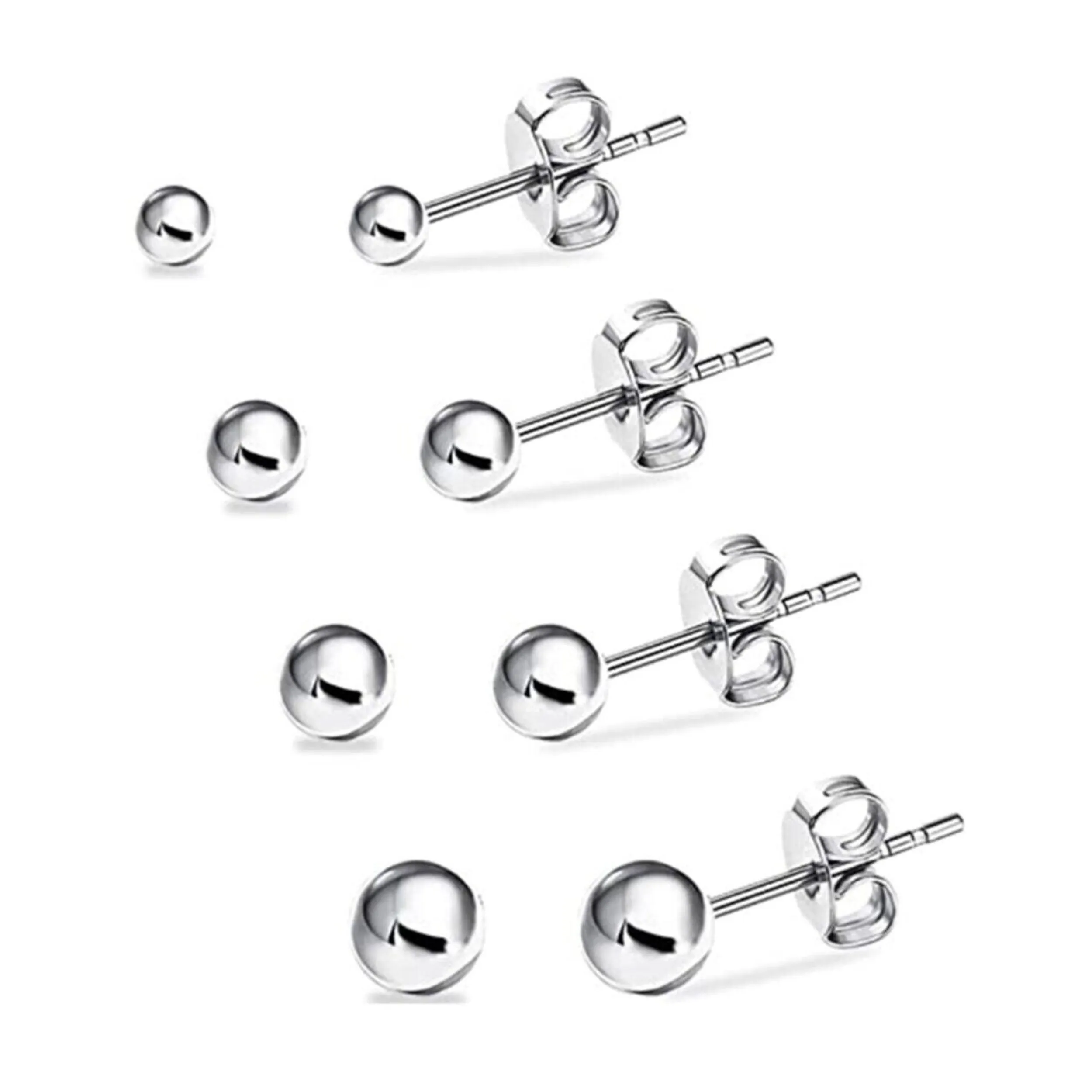 Sterling Silver Ball Stud Earring Set sold by Spero London