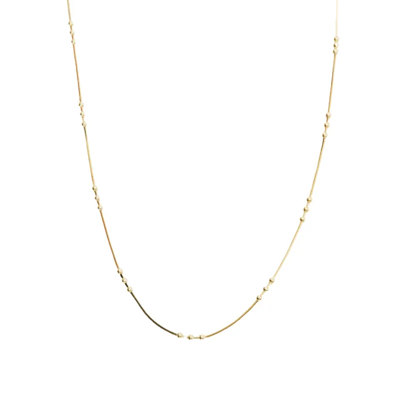 Three Bead Sterling Silver Chain Satellite Necklace sold by Spero London