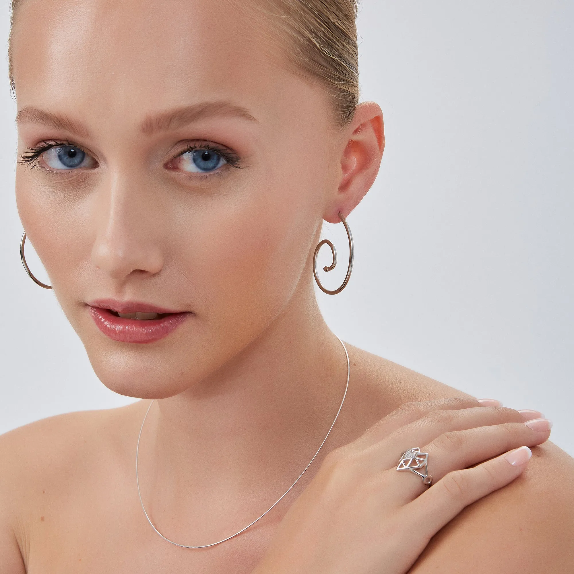 Spiral Sterling Silver Stud Earrings sold by Spero London product image thumbnail 2