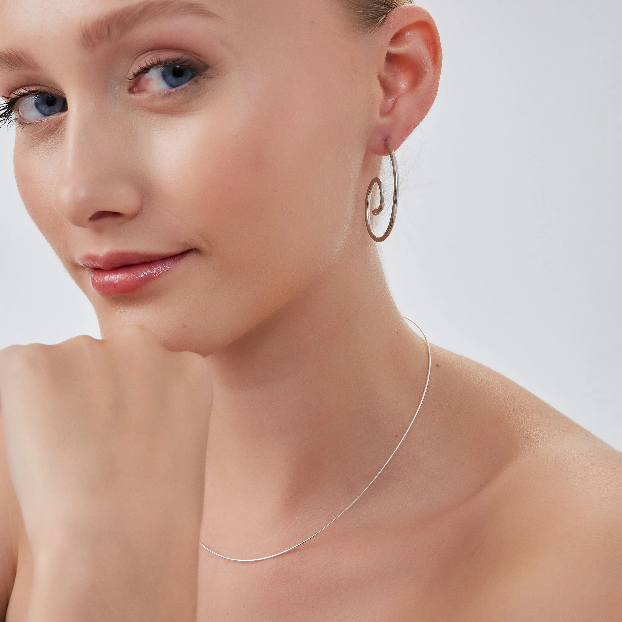 Spiral Sterling Silver Stud Earrings sold by Spero London product image thumbnail 4