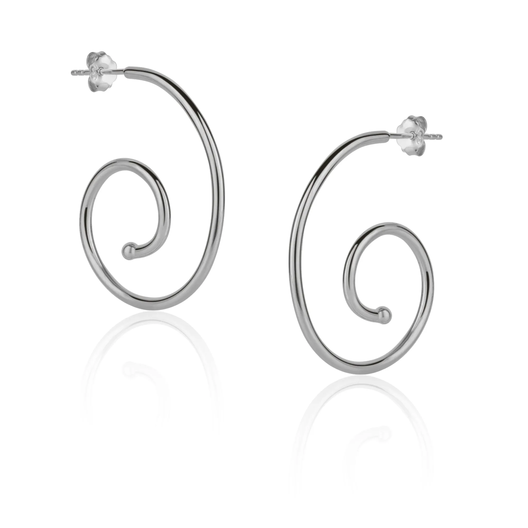 Spiral Sterling Silver Stud Earrings sold by Spero London