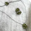 Sterling Silver Four Leaves Clover Bracelet - Mystic Green sold by Spero London