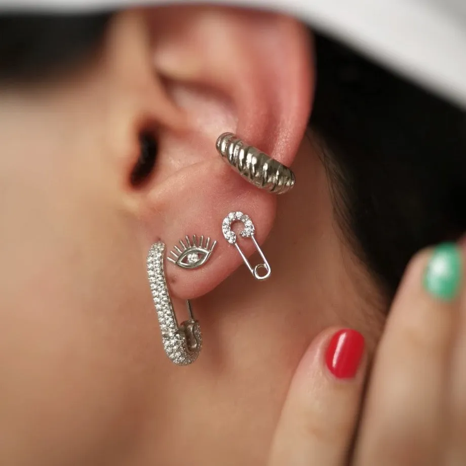 Croissant Ear Cuffs No Piercing Sterling Silver Pair sold by Spero London product image thumbnail 3