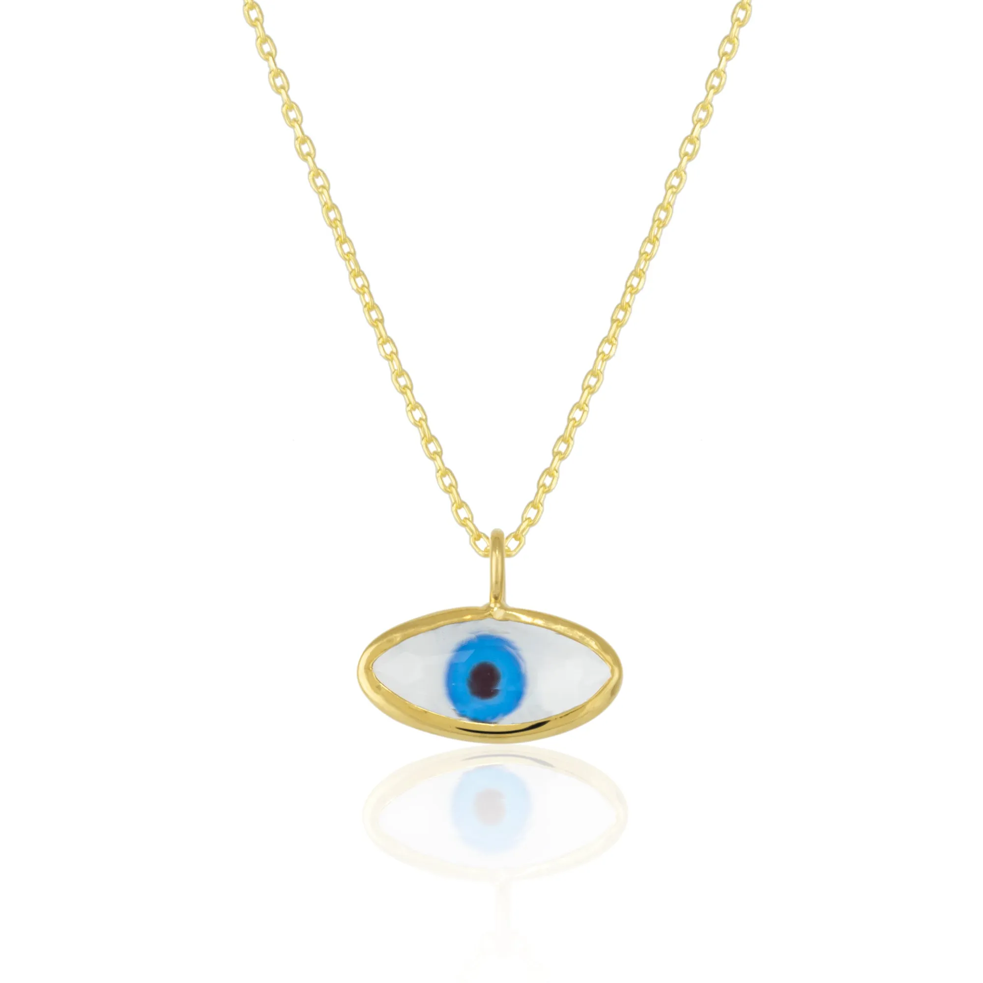 Transparent Glass Evil Eye Sterling Silver Necklace sold by Spero London product image thumbnail 4