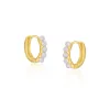 Beaded White Opal Huggie Hoop Earrings sold by Spero London