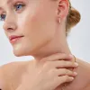 Beaded White Opal Huggie Hoop Earrings sold by Spero London
