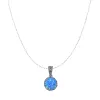 Round Opal High Quality Sterling Silver Pendant Necklace sold by Spero London