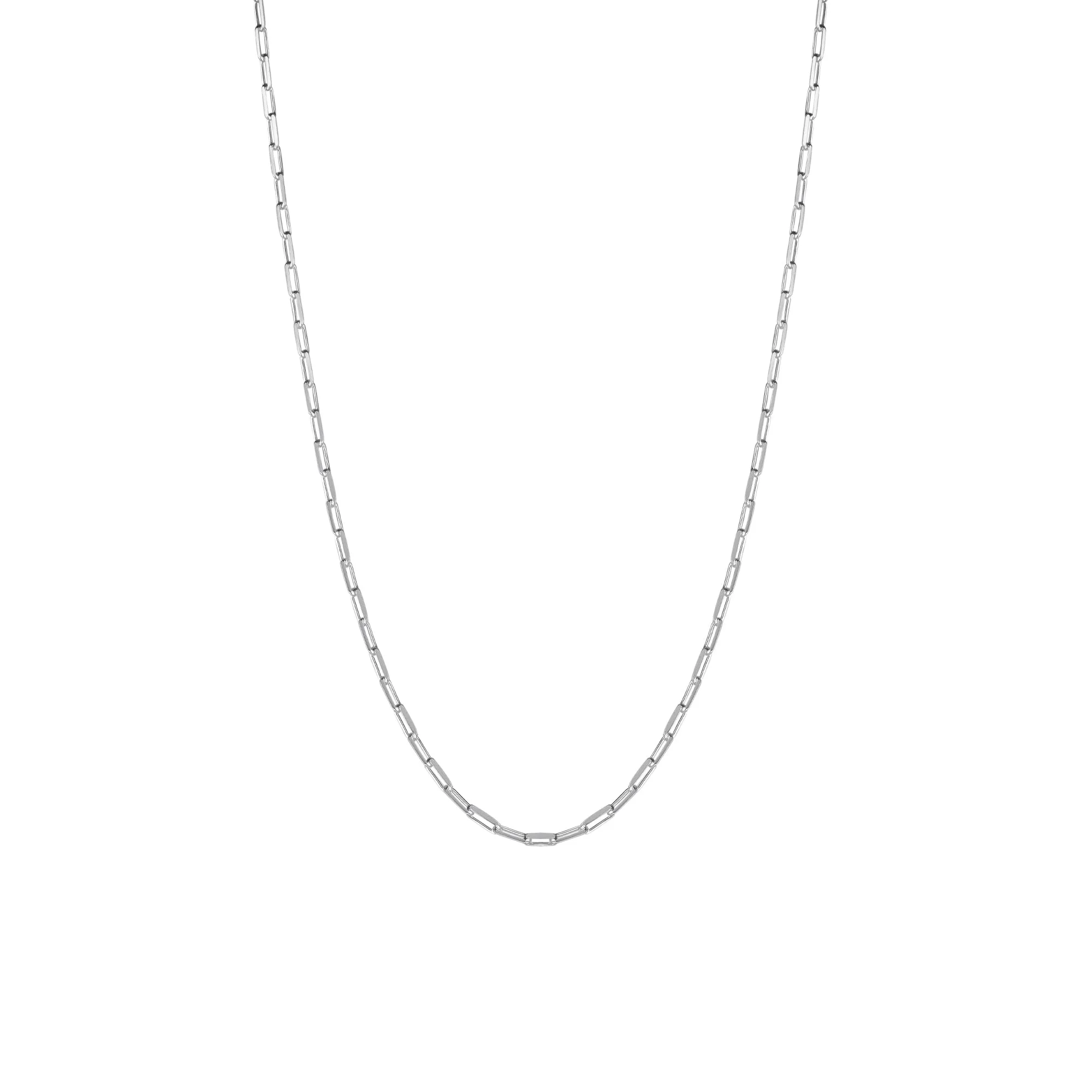 Rectangular Link Chain Sterling Silver Necklace sold by Spero London