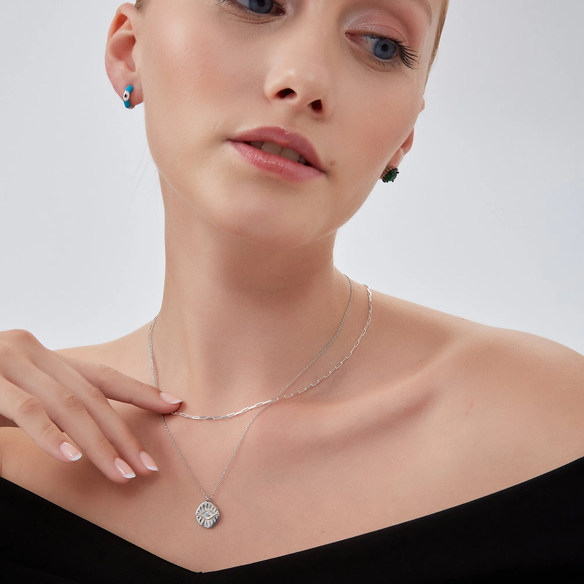 Rectangular Link Chain Sterling Silver Necklace sold by Spero London product image thumbnail 5