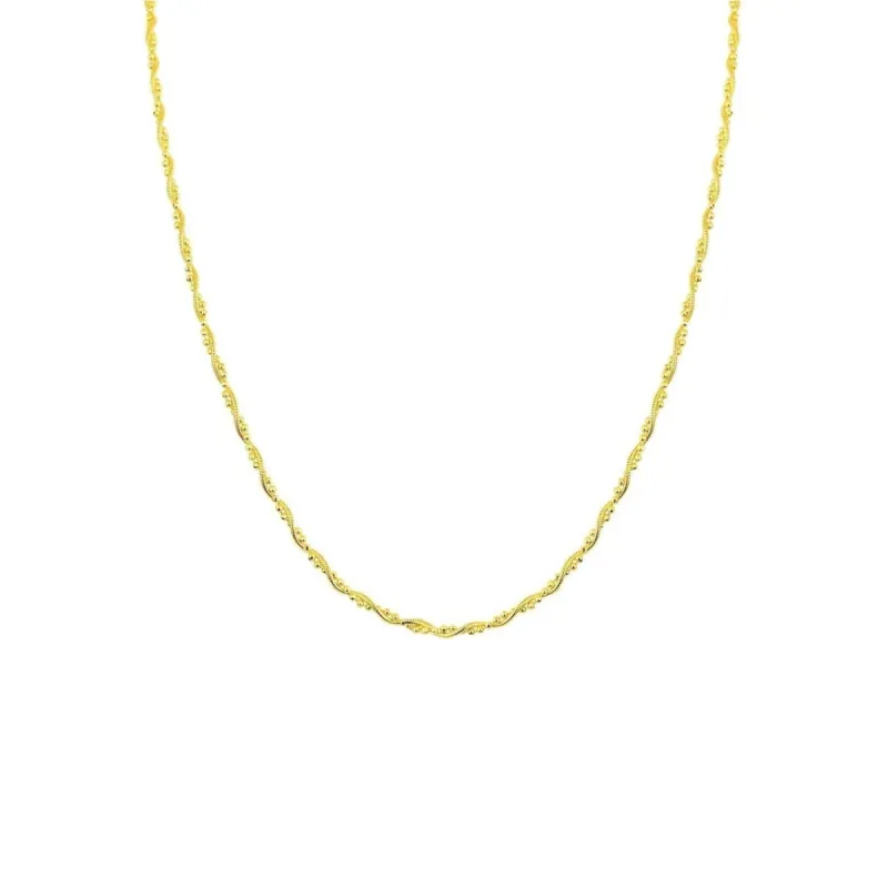Twisted Beaded Sterling Silver Italian Chain Necklace sold by Spero London