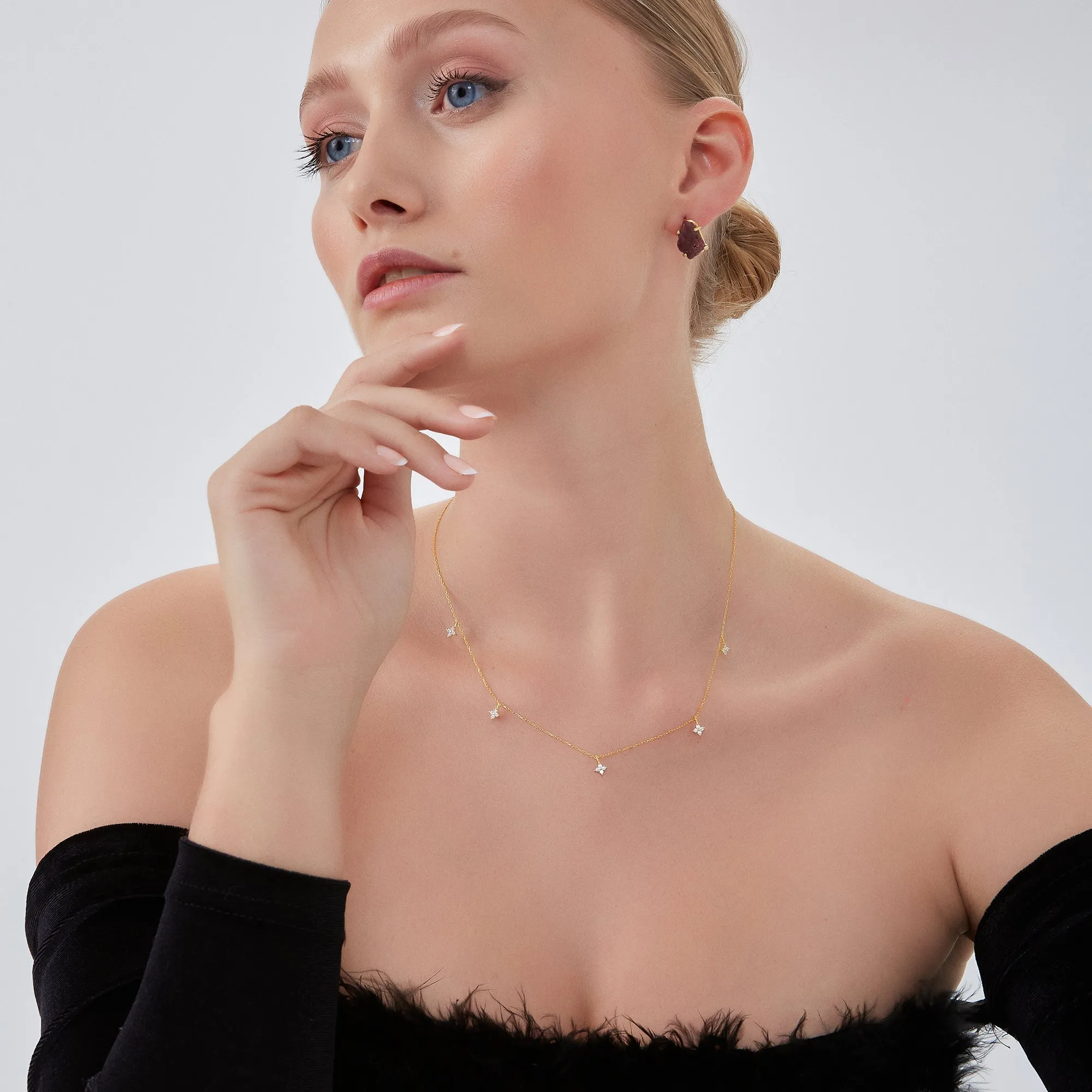 Gold Plated Sterling Silver Four Leaf Clover Necklace sold by Spero London product image thumbnail 4