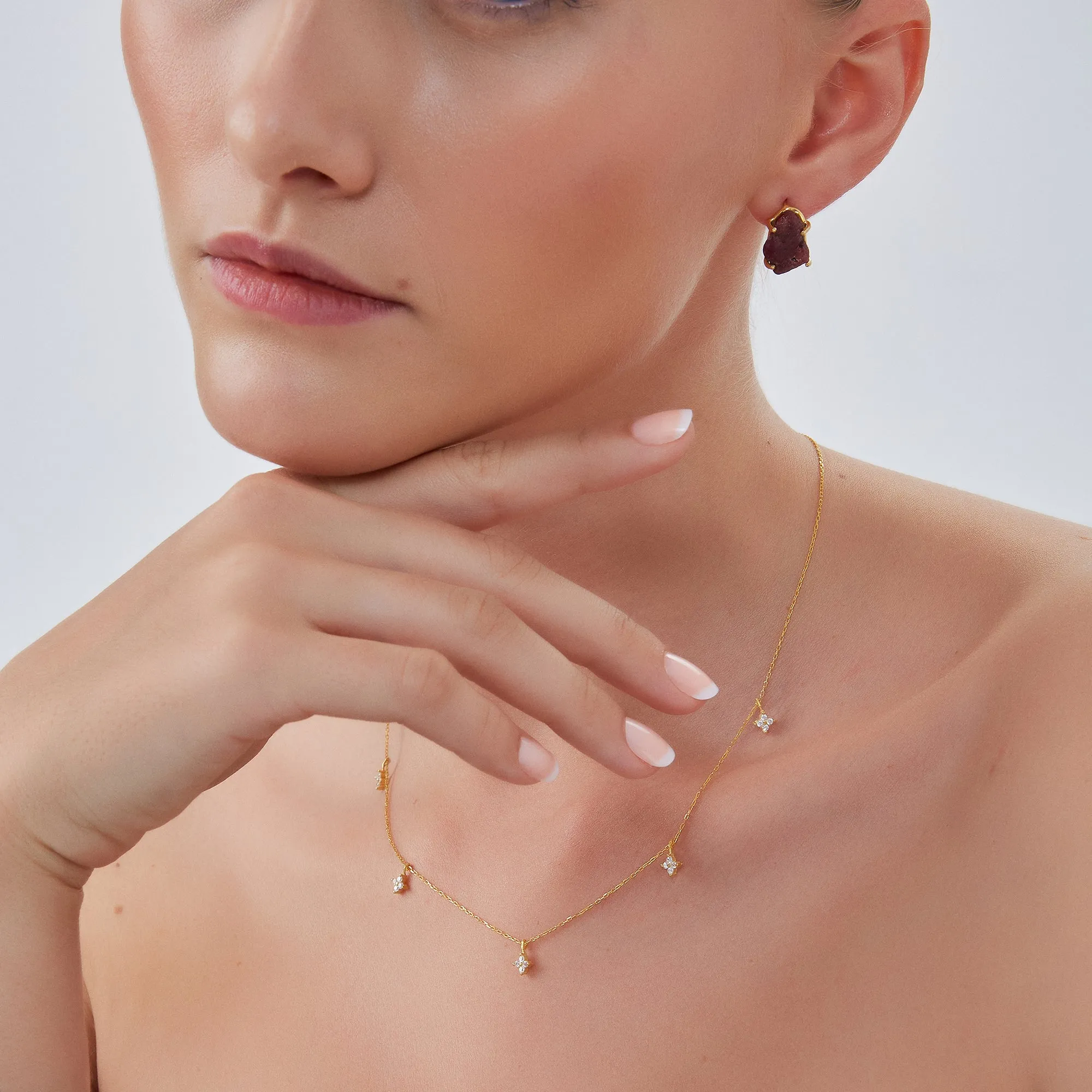 Gold Plated Sterling Silver Four Leaf Clover Necklace sold by Spero London product image thumbnail 3