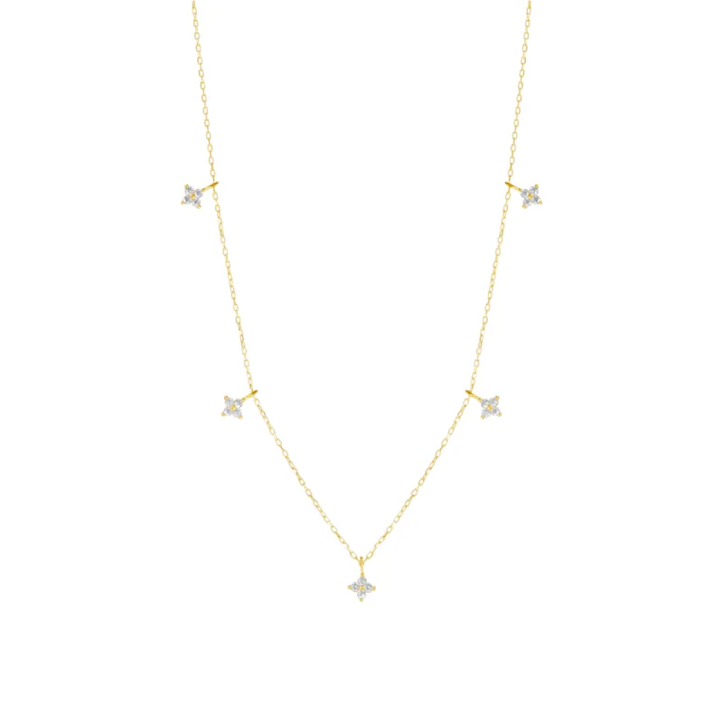 Gold Plated Sterling Silver Four Leaf Clover Necklace sold by Spero London