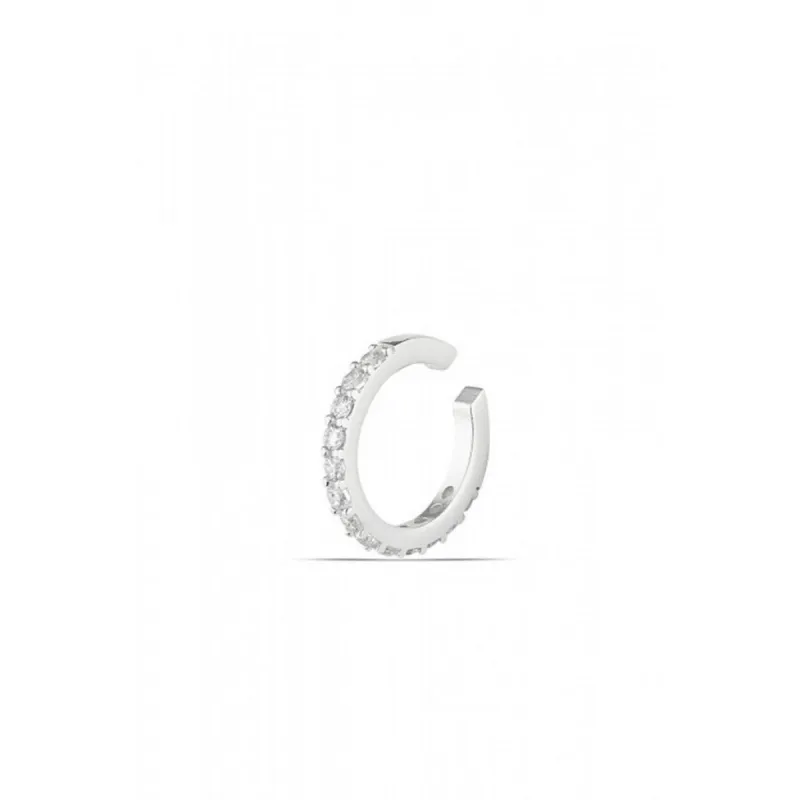Cubic Zirconia Sterling Silver Ear Cuff No Piercing sold by Spero London