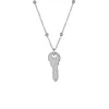 Key Pendant Necklace With Beaded Chain Sterling Silver sold by Spero London