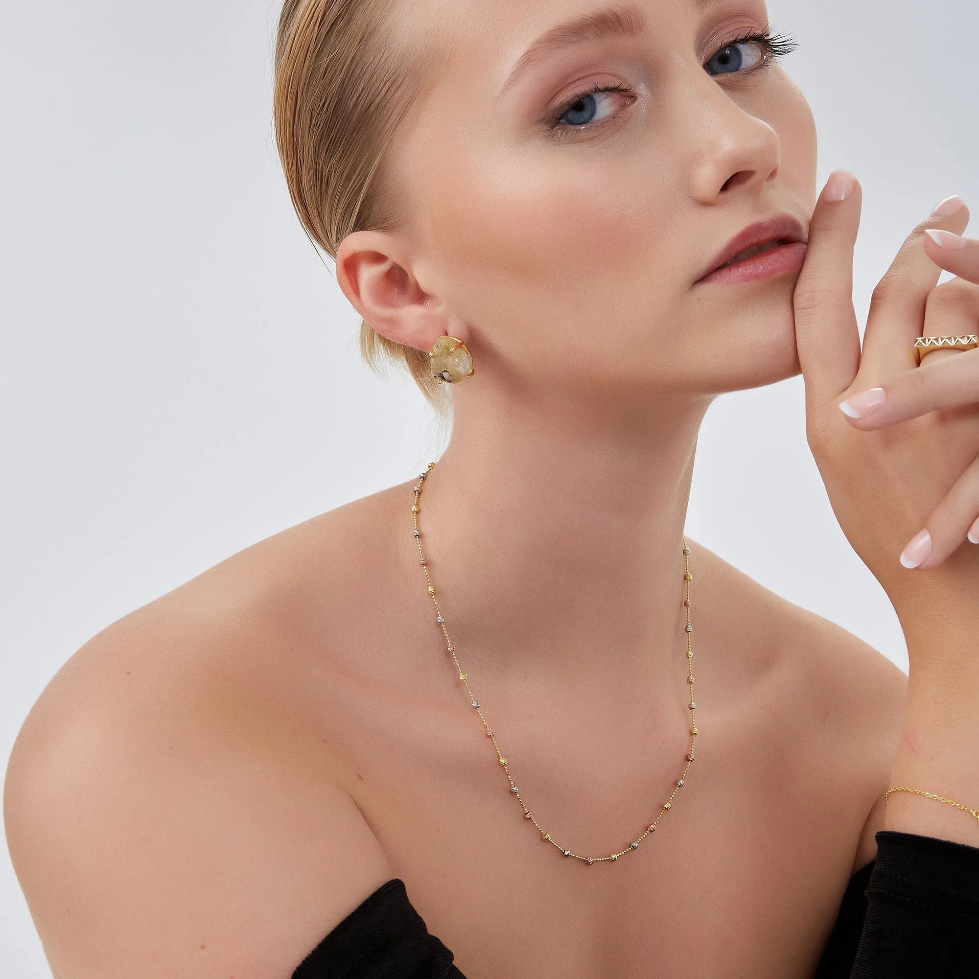 Dorissa Multicolour Sterling Silver Beaded Single Necklace sold by Spero London product image thumbnail 4