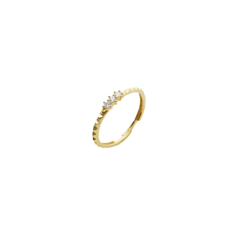 Sterling Silver Three Round Gem Stacking Ring sold by Spero London
