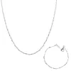 Twisted Beads Sterling Silver Chain Necklace and Bracelet Set sold by Spero London