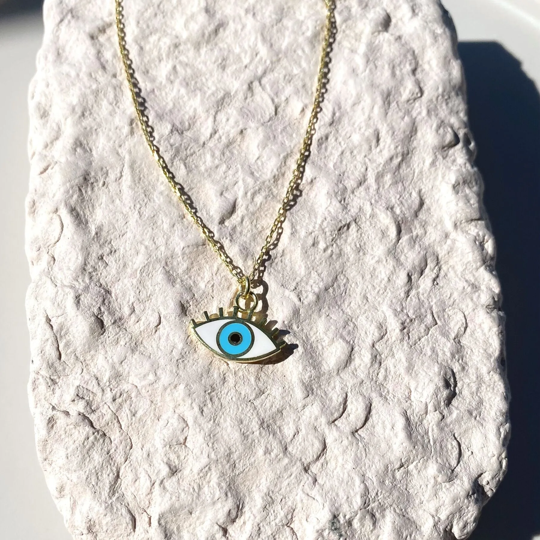 Evil Eye Eyelash Sterling Silver Gold Vermeil Necklace sold by Spero London product image thumbnail 3