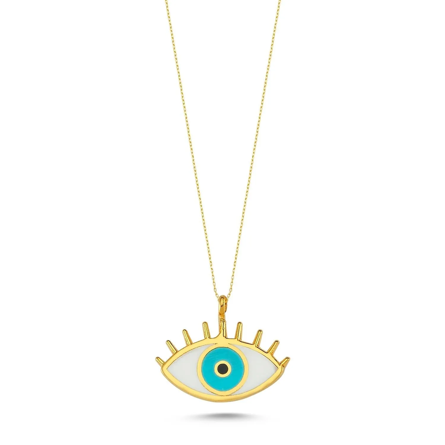 Evil Eye Eyelash Sterling Silver Gold Vermeil Necklace sold by Spero London
