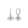 Evil Eye Earring Blue Eye Eyelash Pave Sterling Silver Earrings sold by Spero London