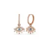 Evil Eye Earring Blue Eye Eyelash Pave Sterling Silver Earrings sold by Spero London