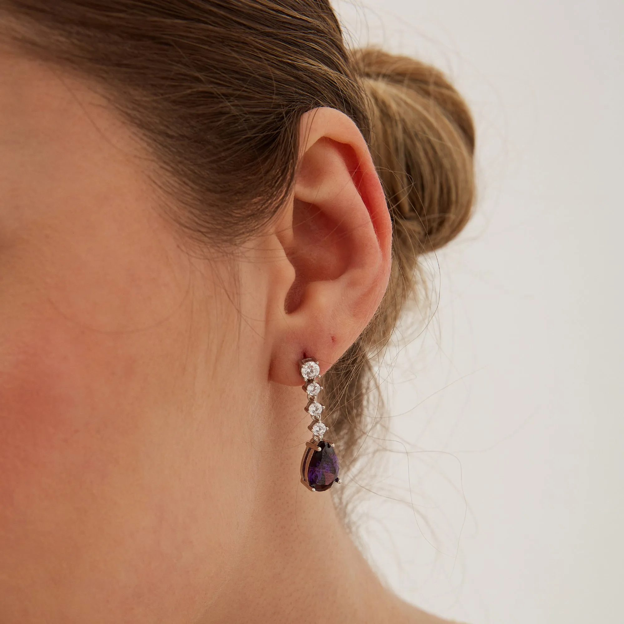 Pear Sterling Silver Drop Earrings sold by Spero London product image thumbnail 4