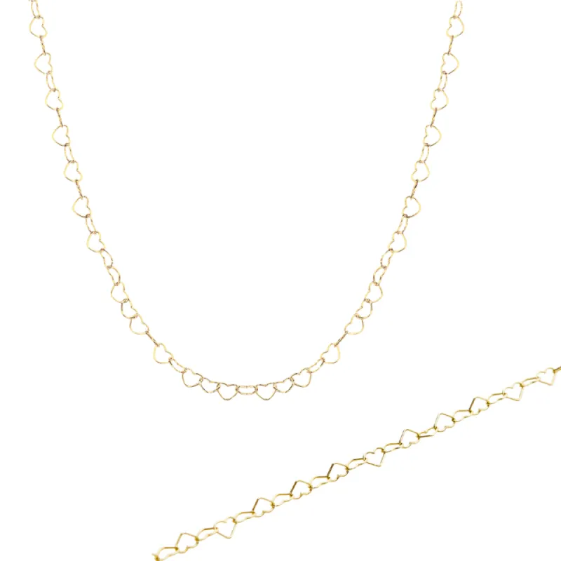 Love Heart Sterling Silver Chain Bracelet and Necklace Set sold by Spero London