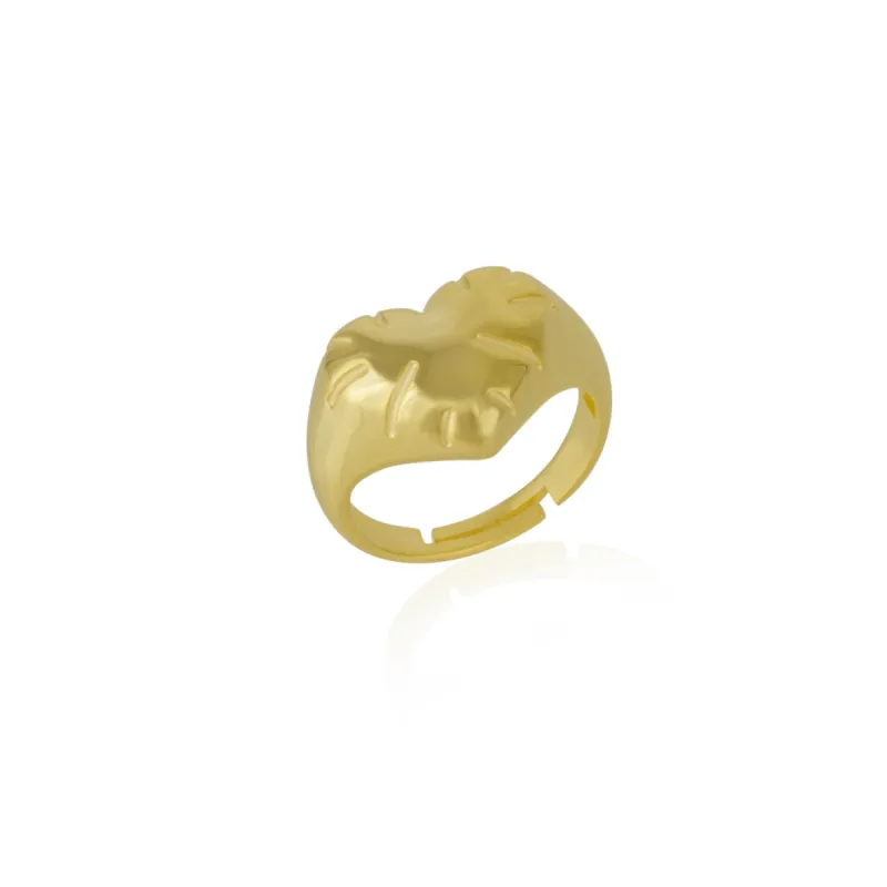 Sterling Silver Chunky Love Heart Signet Ring sold by Spero London