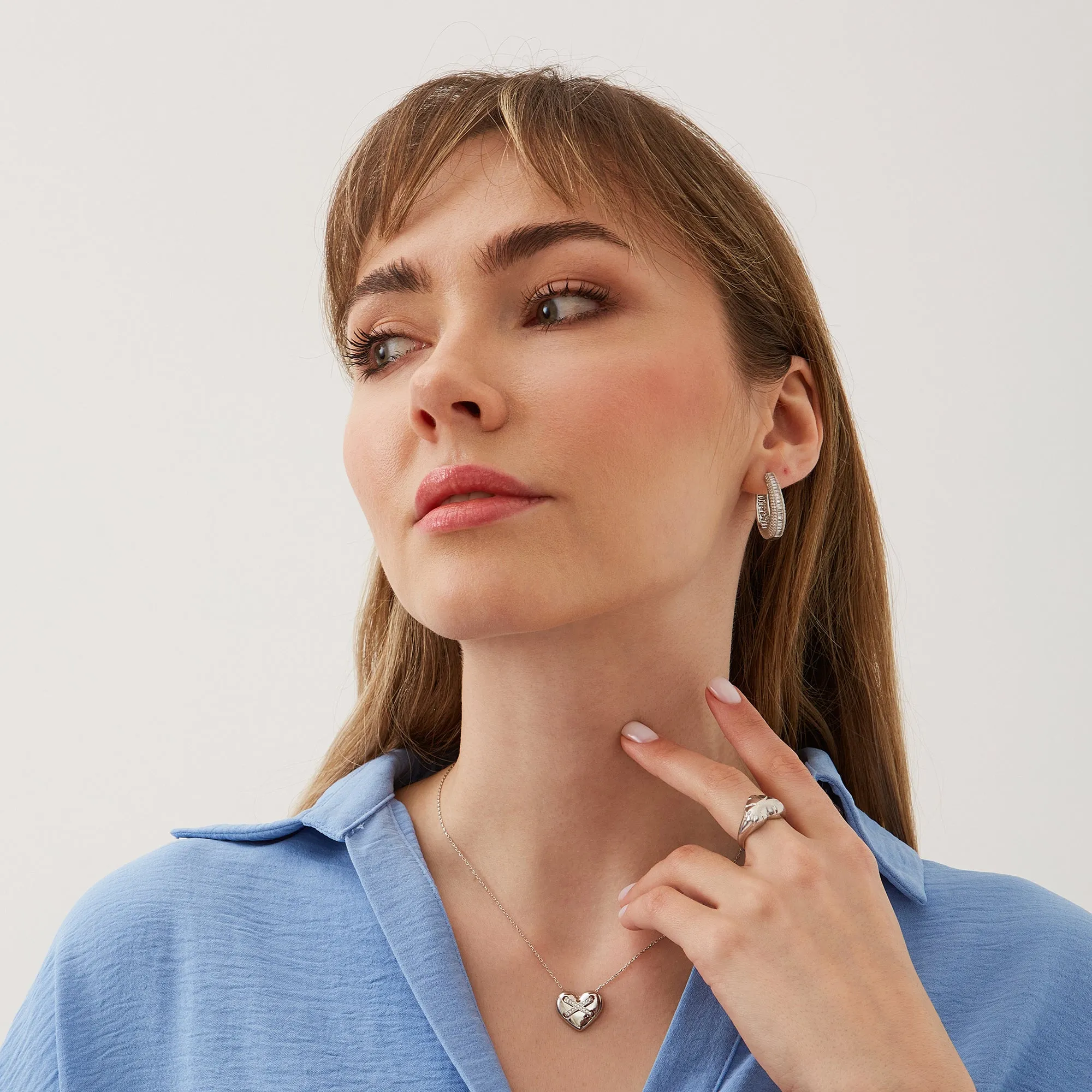 Sterling Silver Chunky Love Heart Signet Ring sold by Spero London product image thumbnail 5