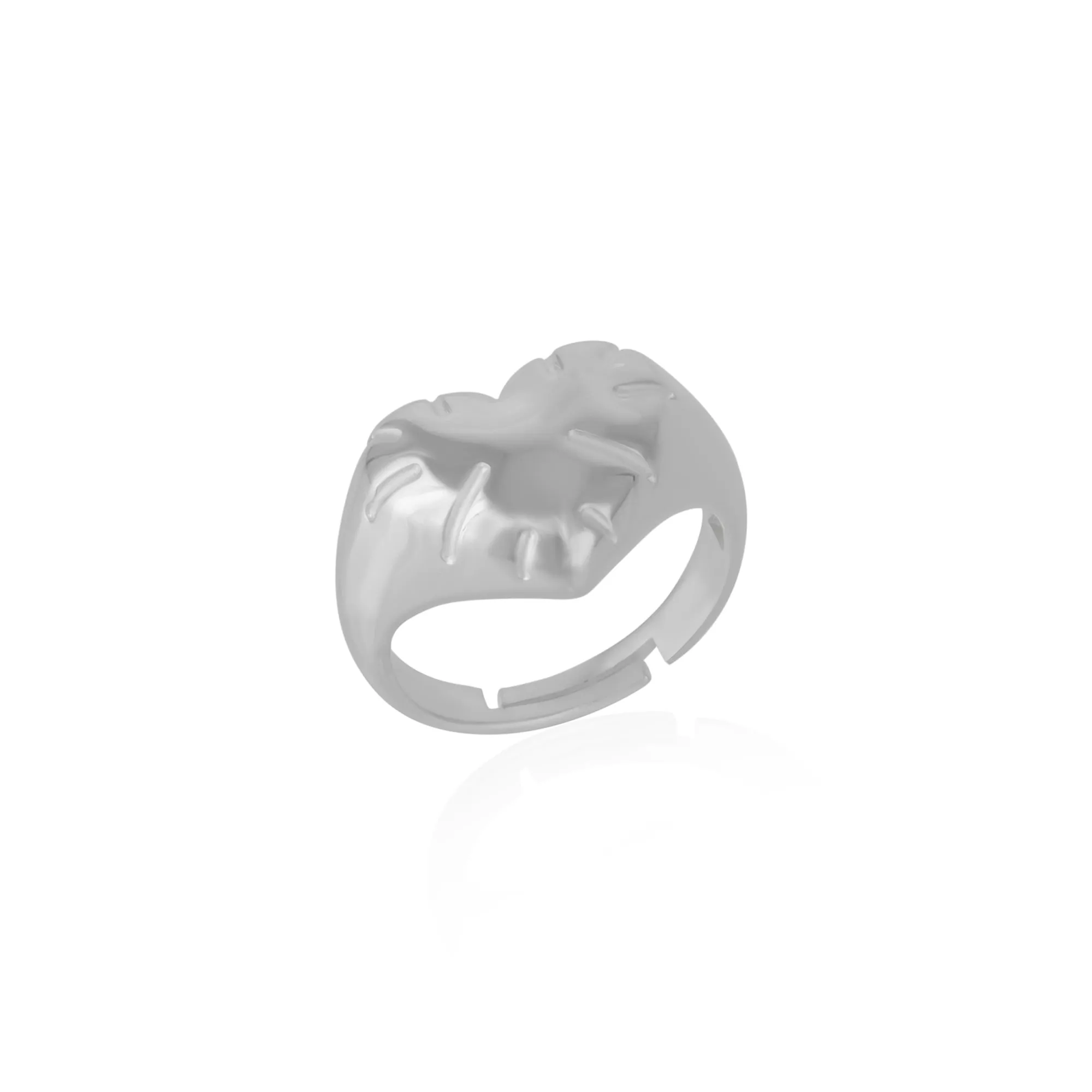 Sterling Silver Chunky Love Heart Signet Ring sold by Spero London product image thumbnail 4