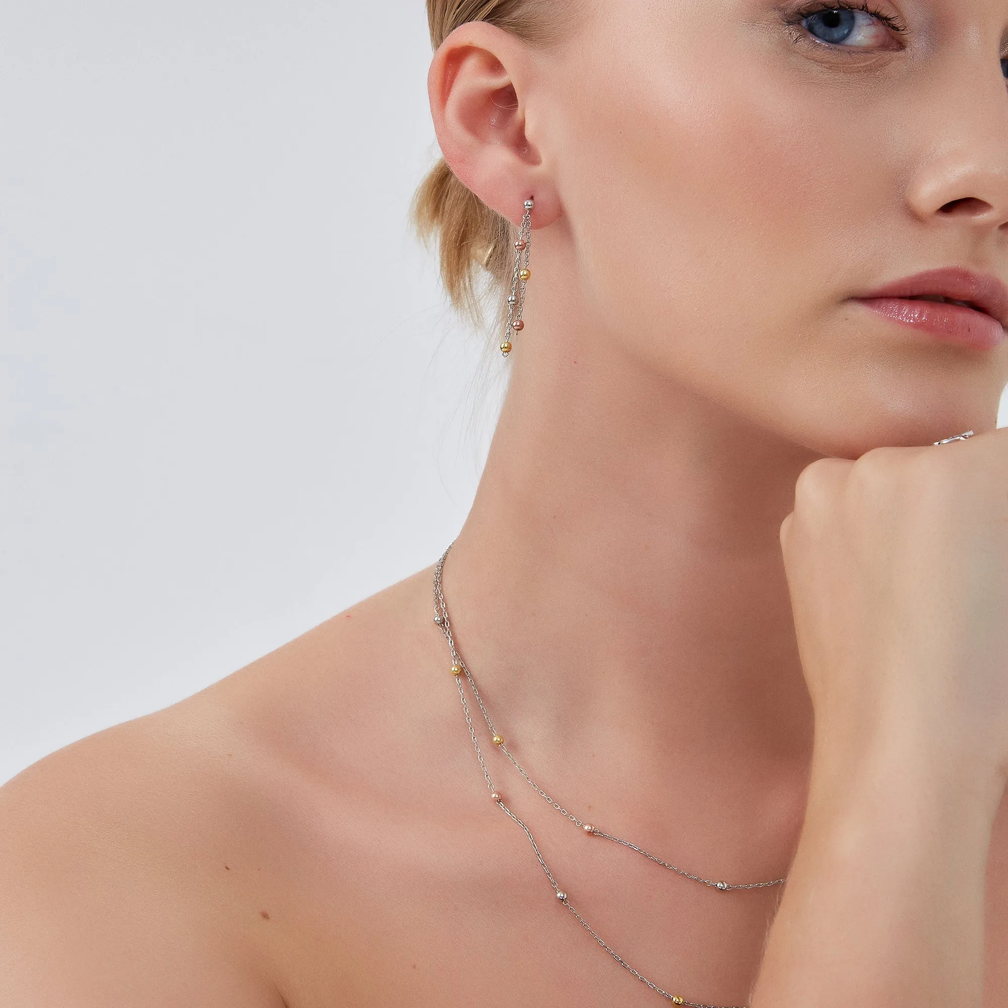 Dorica Sterling Silver Multi Bead Drop Earrings sold by Spero London product image thumbnail 5