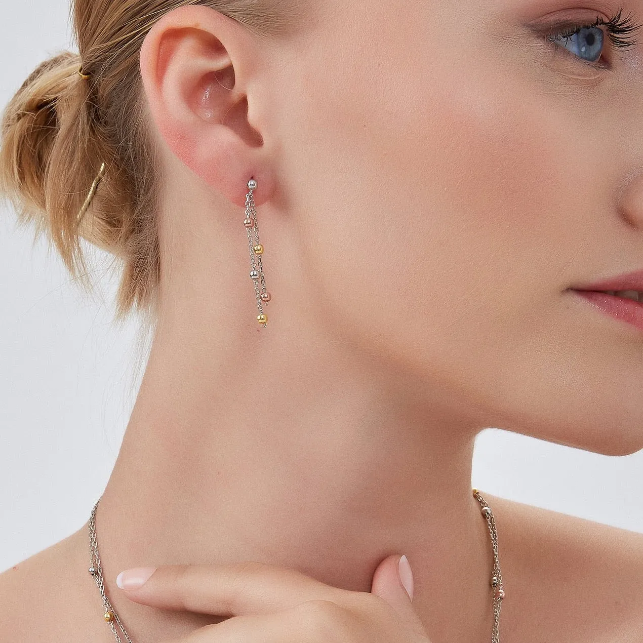 Dorica Sterling Silver Multi Bead Drop Earrings sold by Spero London product image thumbnail 4