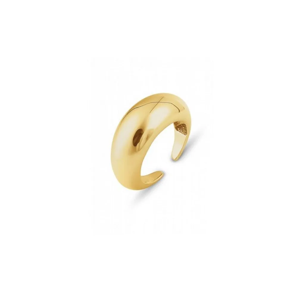 Sterling Silver Dome Crescent Ring sold by Spero London