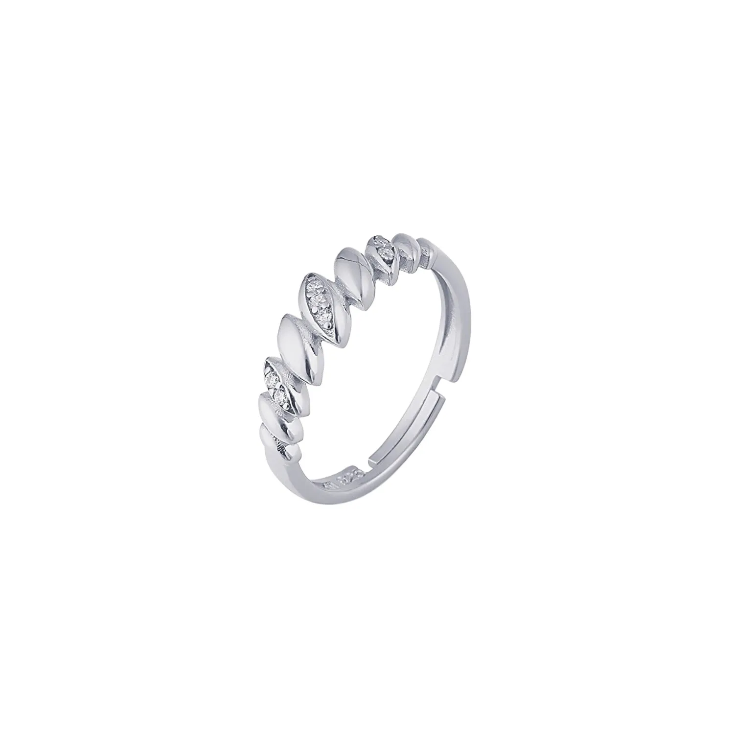 Lined Stones Marquise Sterling Silver Ring sold by Spero London