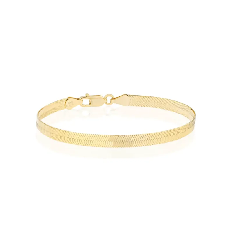 Italian Herringbone Sterling Chain Bracelet sold by Spero London