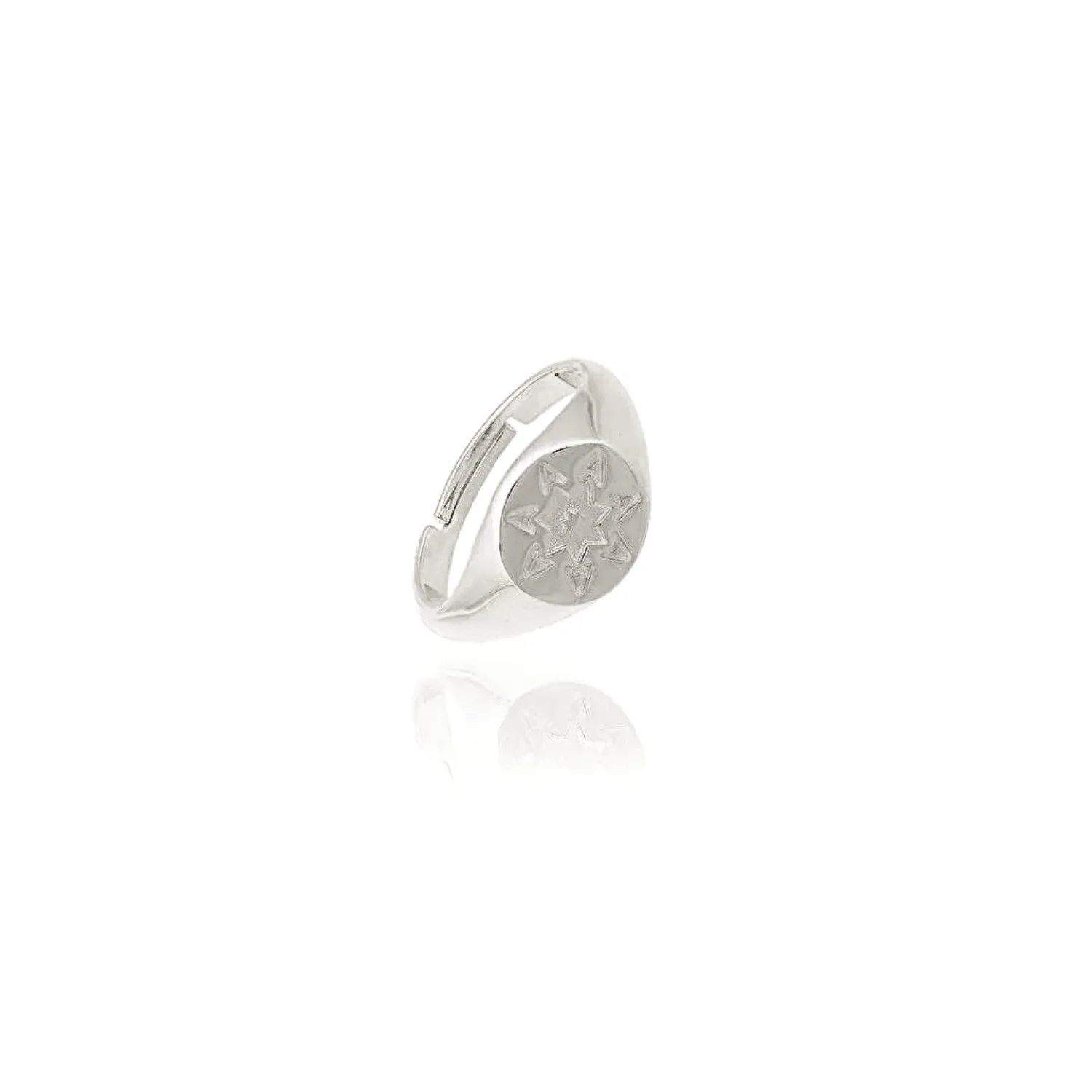 Star Sun Stackable Sterling Silver Signet Ring sold by Spero London product image thumbnail 3