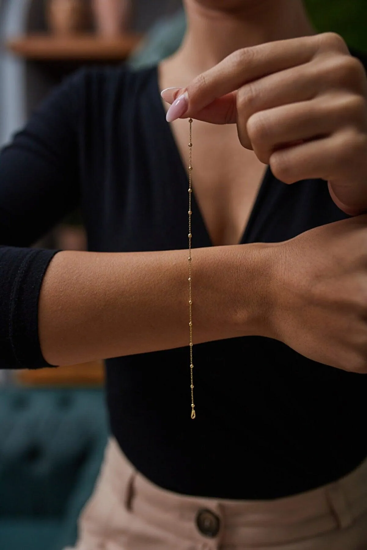 Fine Beaded Chain Bracelet Satellite in Sterling Silver sold by Spero London product image thumbnail 2