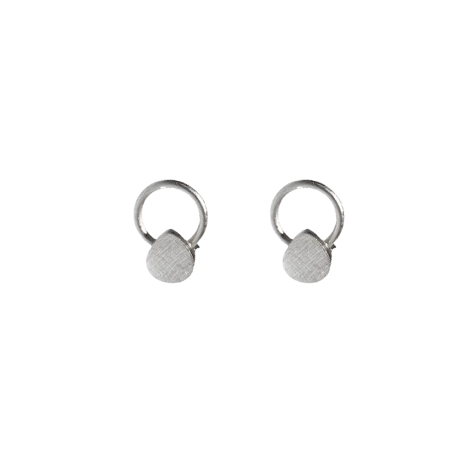 Sterling Silver Natural Textured Drop Stud Earrings sold by Spero London product image thumbnail 2
